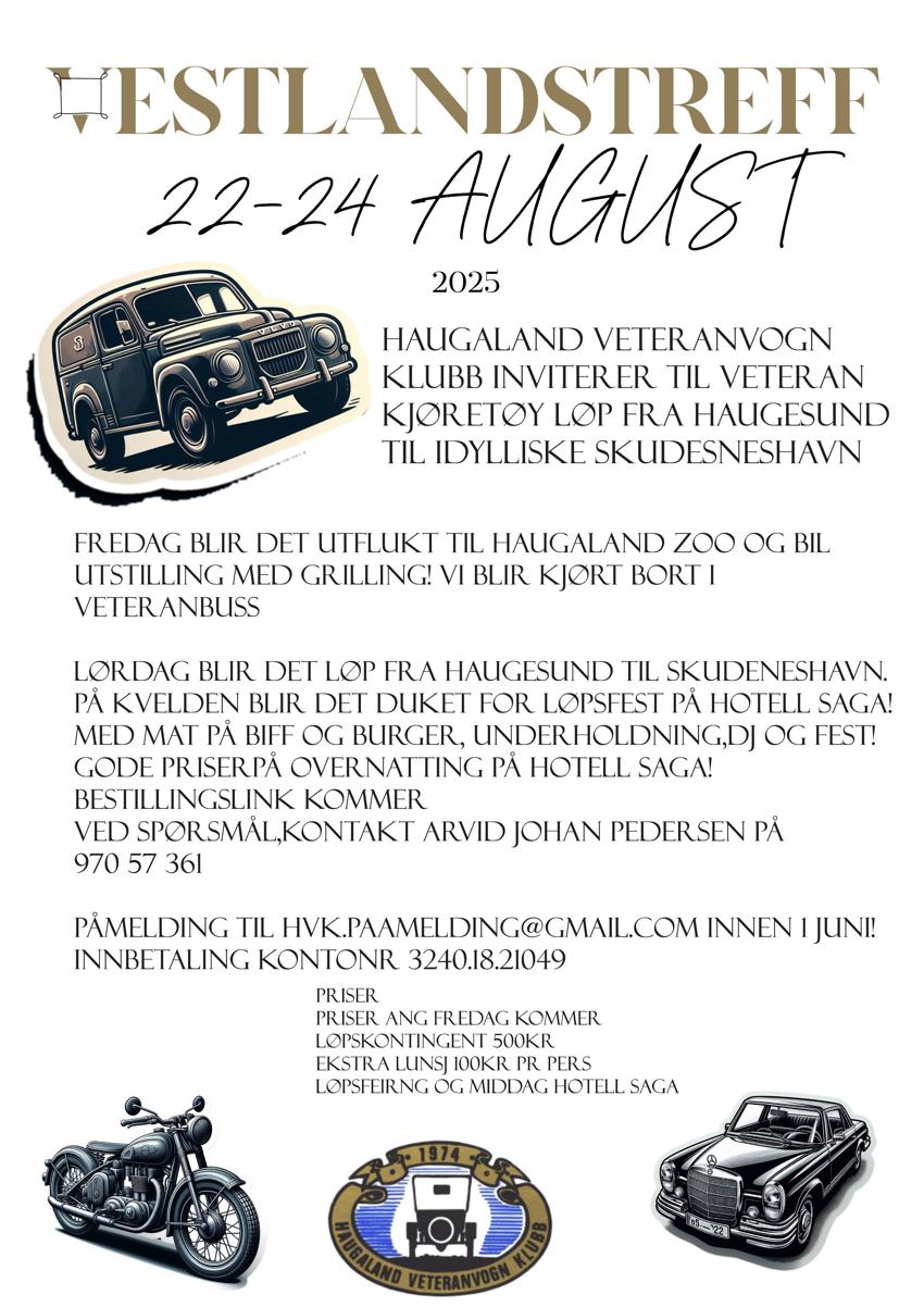 Vestlandstreffet 22-24 August 2025
